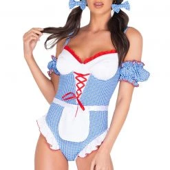 Roma Costume Gingham Kansas Girl Costume -Sexy Halloween Clothing unnamed file 2239