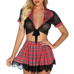 3WISHES Sassy School Uniform Lingerie Set
