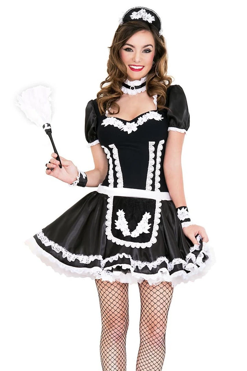 Music Legs Lovely Floral French Maid Costume 3 Music Legs Lovely Floral French Maid Costume