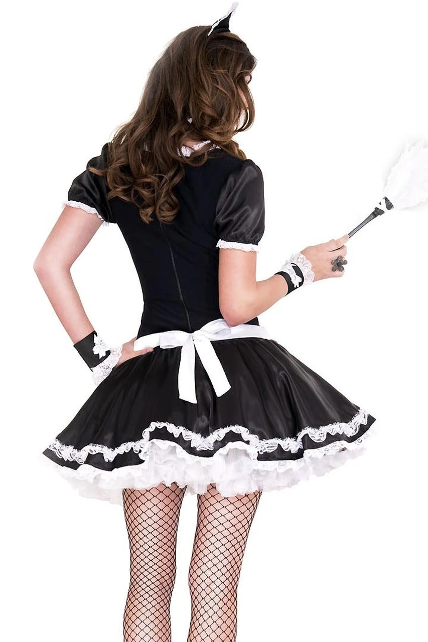 Music Legs Lovely Floral French Maid Costume 4 Music Legs Lovely Floral French Maid Costume - Image 2